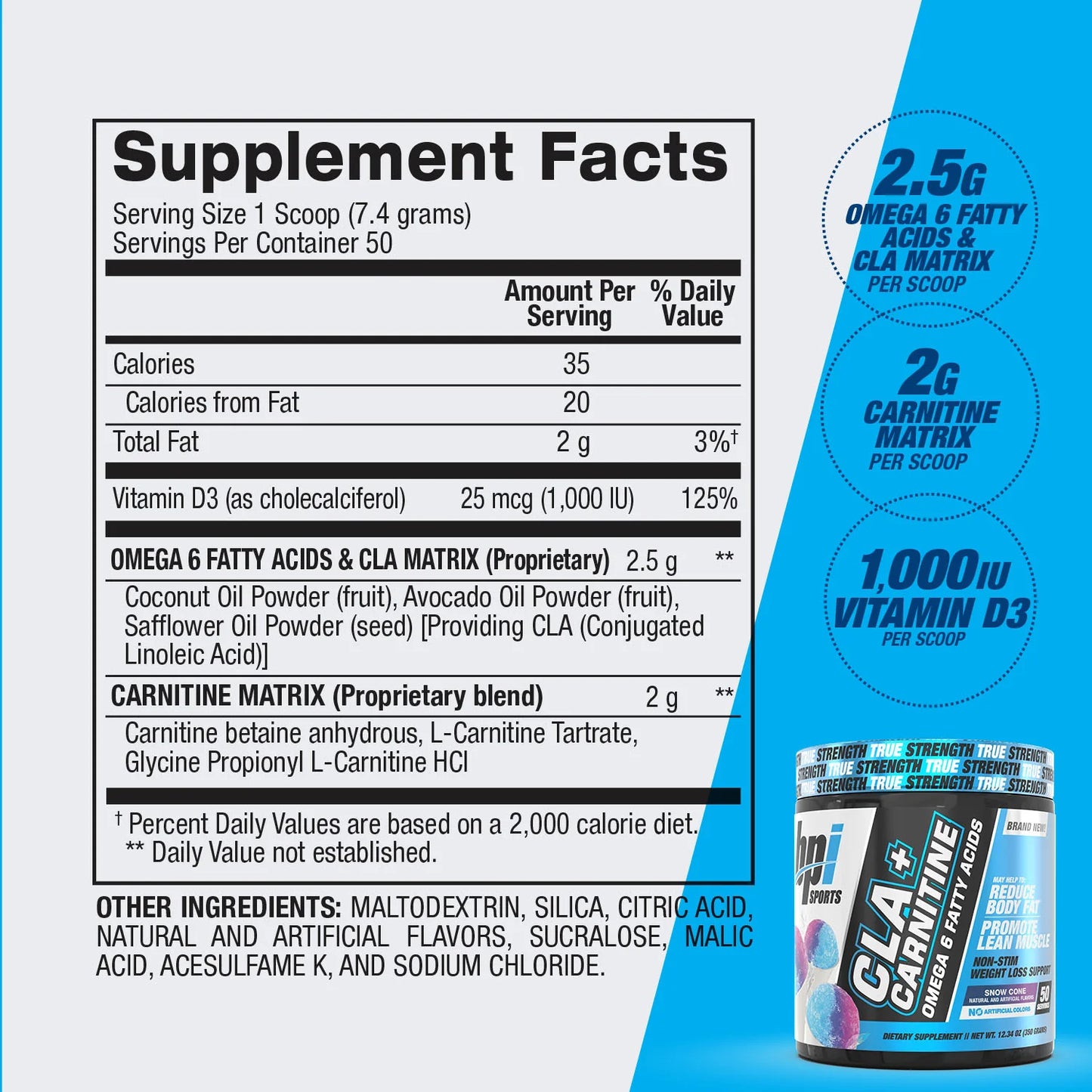 CLA+ CARNITINE | 50 SERVINGS | BPI SPORTS