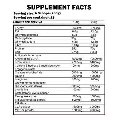 GOLD LEAN MASS | 3kg | Kevin Levrone