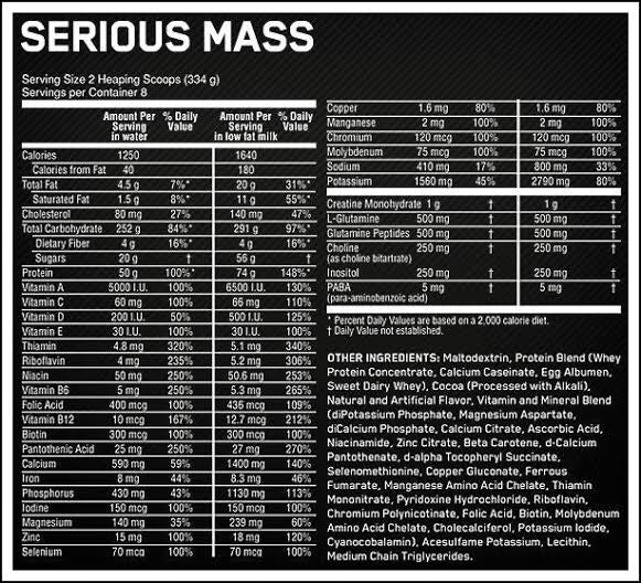 SERIOUS MASS | 6LBS | OPTIMUM NUTRITION