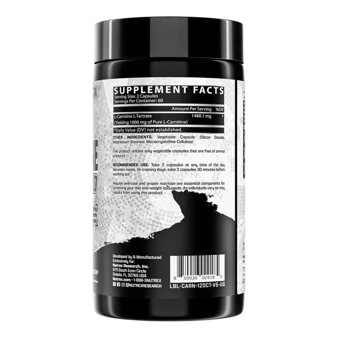 L-CARNITINE 1000 | 120 Capsules | Nutrex Research