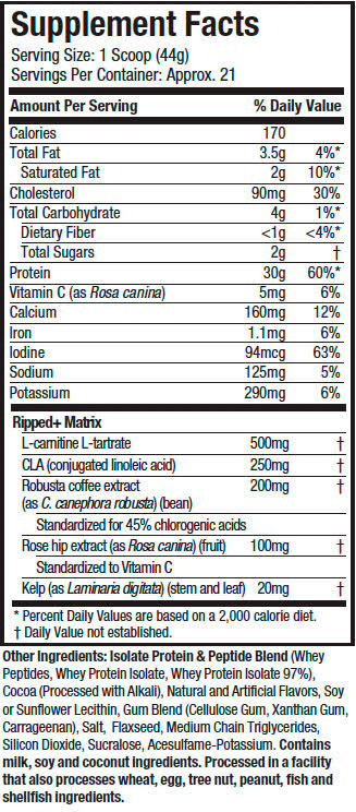NITRO-TECH RIPPED | LEAN PROTEIN + WEIGHT LOSS | 2LB | MUSCLETECH