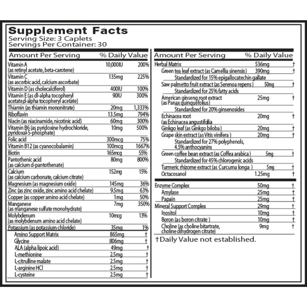PLATINUM Multi-Vitamin 90 Tablets By Muscle Tech