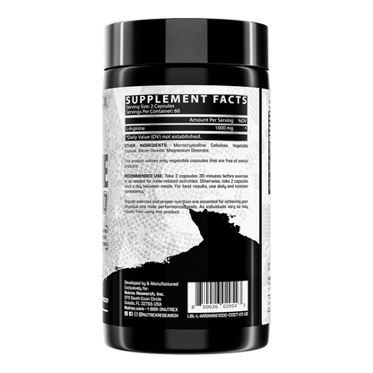 L-ARGININE | 1000mg | NITRIC OXIDE BOOSTER | By Nutrex Research
