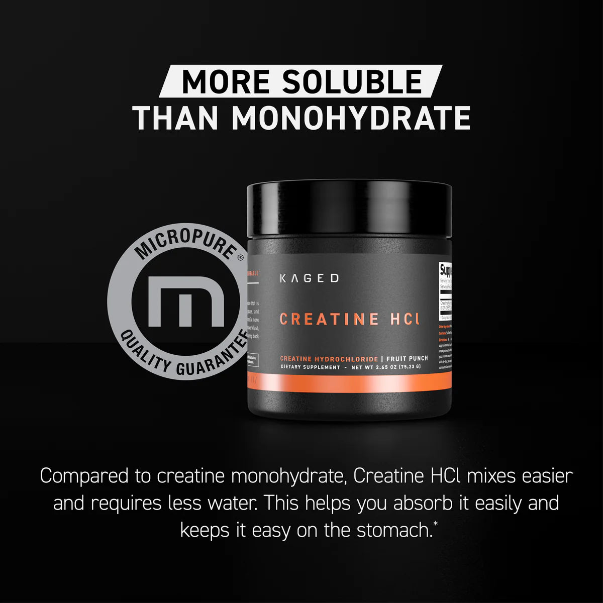 CREATINE HCL | 75 Servings | Kaged Muscle