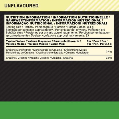 MICRONISED CREATINE MONOHYDRATE | 93 SERVINGS | OPTIMUM NUTRITION